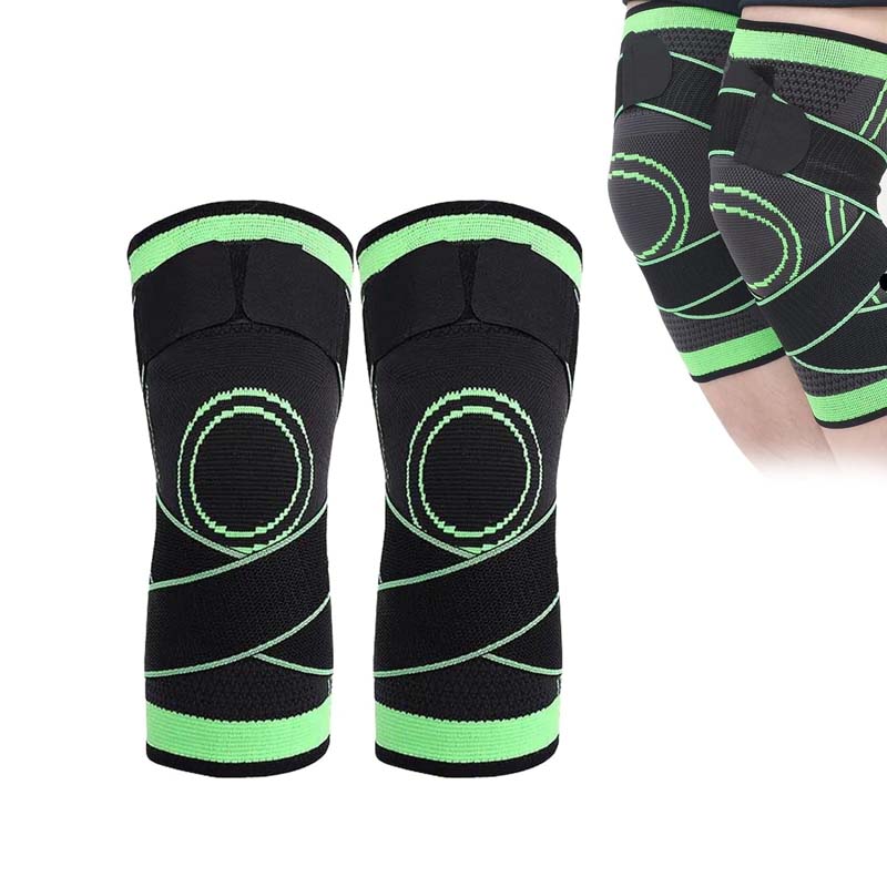 

1 пара наколенников, компрессионный ремень, спортивная защитная связка, регулируемая XL зелёный