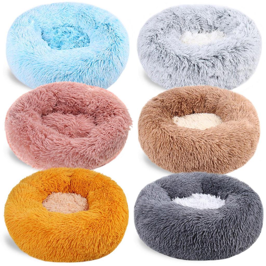 Cat Cushions Bed Diameter Multiple Size Winter Soft Round Sofa Bed Cat Bed for Indoor Cat with Non-Slip Bottom for Small