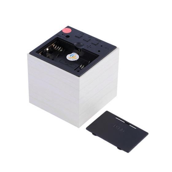 Digital Wooden Cube Modern Led Thermometer Timer Calendar Desk Alarm Clock