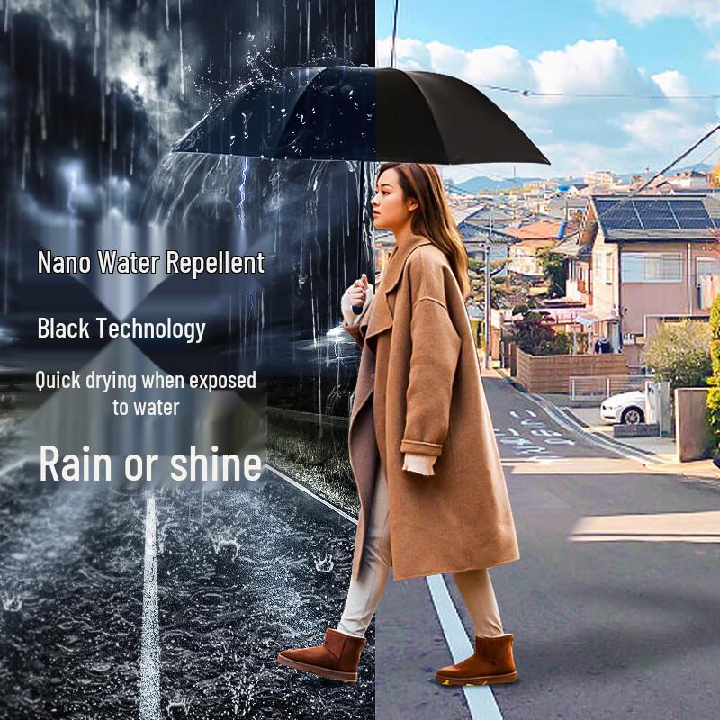 Xiaoyan 12-Rib 3-Fold Windproof Sun/Rain Umbrella