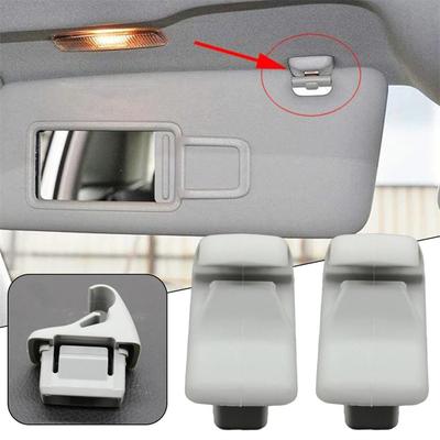 2Pcs Sun Visor Clip Gray For Mitsubishi ASX 12-16 Outlander 07-13 Lancer 08-17