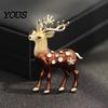 Reindeer Coat Brooch Christmas Pin, Rhinestone Elk Lapel Sweater Xmas Cardigan Suits Accessories, Jewelry Gift for Alloy Pin
