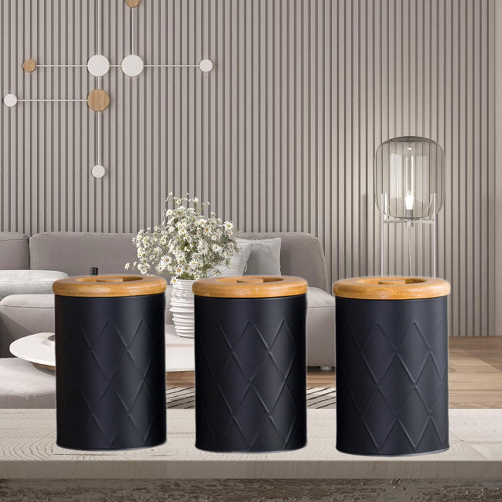 

Контейнер для кофе, чая, сахара, набор для кухни, декор, многоцелевой, герметичный для столешницы чёрный