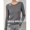 Basic House Women's Off-Shoulder Slim-Fit Knit Sweater