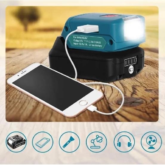 BL1021B Charger Working Lamp ML103 Portable LED Light Rechargeable Flashlight For Makita MT1015 12V 10.8V Lithium Battery BL1041
