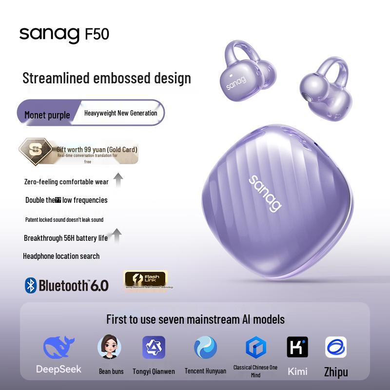 

SANAG F50 Open-Ear Clip Bluetooth Headset