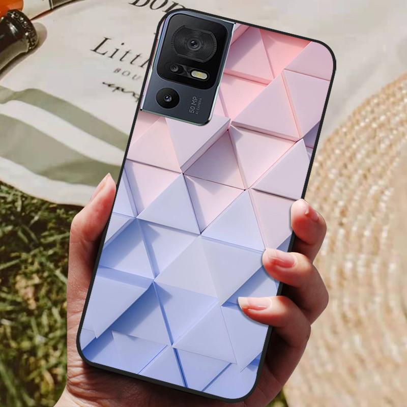For TCL 40 SE Case 2023 Soft Black Silicone TPU Phone Back Cover for TCL 40SE Protective Capa Funda Bumper for TCL40SE Shells
