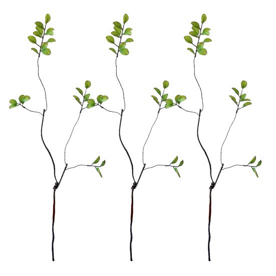 3 Pcs Faux Fall Leaves Stems Artificial Ficus Branches Fall Ficus Foliage