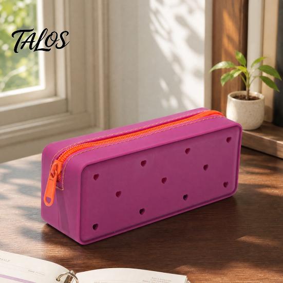 Silicone Stationery Bag Pencil Case, Cute Heart Star Shape Large Pouch, Capacity Pouch Soft Pen for Students, School Organizer Case