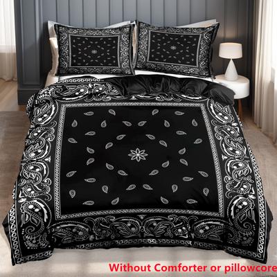Paisley Mandala 3D Print Black Red Duvet Cover Set Bohemian Style Double For Adults Queen King Size Bedding Set With Pillowcase