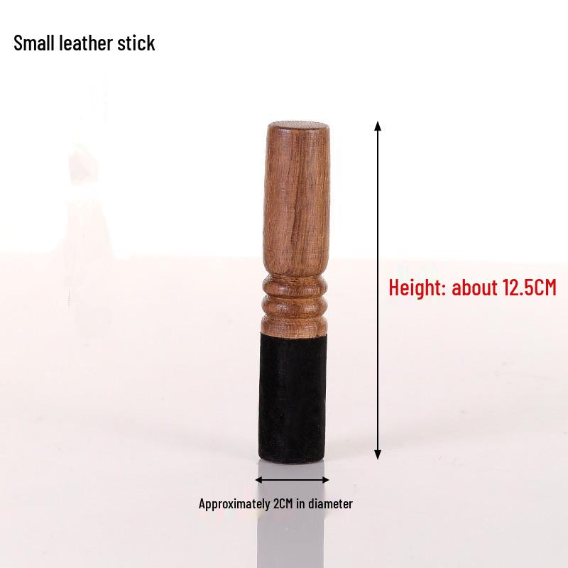 Nyingchi Tibetan Singing Bowl Set: Handmade Wooden Mallet with Leather Wrap for Sound Bowls.