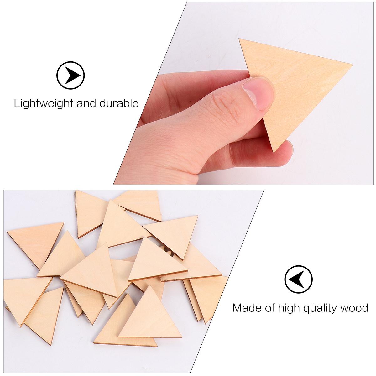 60 Pezzi Fette Triangolari in Legno Materiali Grezzi per Artigianato Pezzi di Legno Naturale Lisci per Fai da Te Decorazioni per la Casa Progetti di P