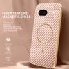 For Google Pixel 8a Phone Case Carbon Fiber Textured Electroplated TPU Back Cover