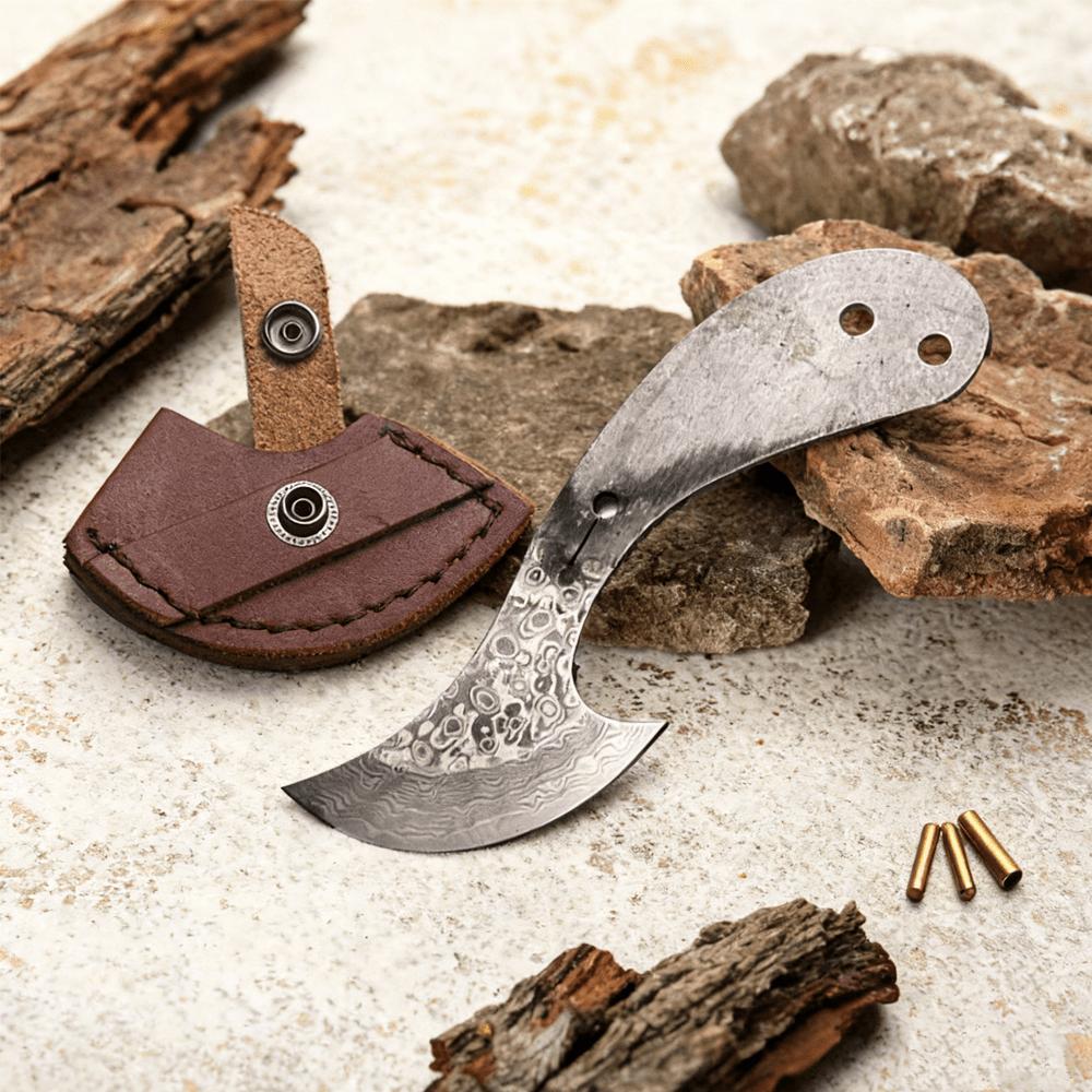 Dropship Axe Blade Fixed Blade Knife Blank Damascus Steel DIY Semi-finished Knife Tool Parts Accessories