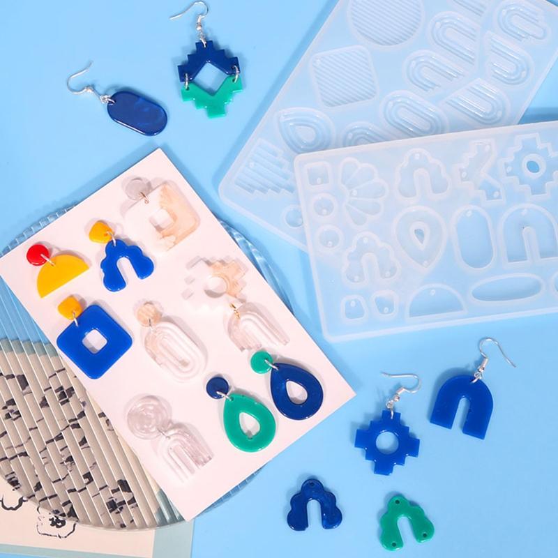 Resin Earring Molds DIY Crystal Epoxy Mold Stripe Shape Homemade Jewelry Silicone Mold for Making Earring Pendant Craft