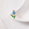 Retro Tulip Enamel Flower Charm for DIY Jewelry