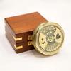 100-Year Brass Calendar Compass Engraved with Wood Box Gift for Him 5.58 Cm