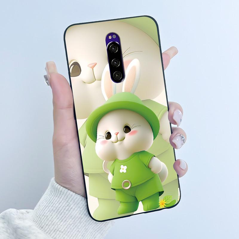 For Sony Xperia 1 Casing Luxury Cute Love Rabbit Funny Black TPU Soft Silicone Protective Back Cover For Sony Xperia1 Phone Case