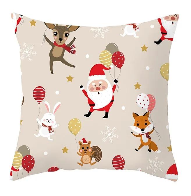Büro Sitzkissenbezug Weihnachten Hund Schneemann Cartoon Muster Mode Kissen Weihnachtshülle Luxuriöse Heimdekoration