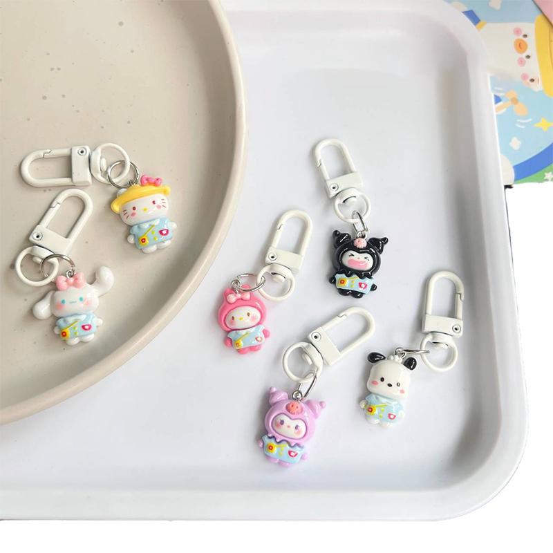 Kawaii Sanrio Kuromi Hello Kitty Cinnamon Dog Keychain Cute Cartoon Car Keychain Pendant School Backpack Decoration Kid Toy Gift
