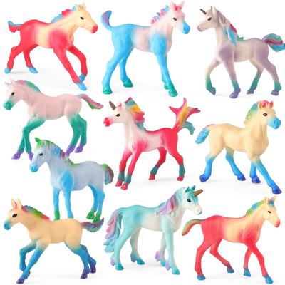 Oenux New Mythical Elf Pegasus Fairy Tale Fly Horse Kids Toy Action Figures Animal Model Cute Girl Birthday Gift Cake Toppers