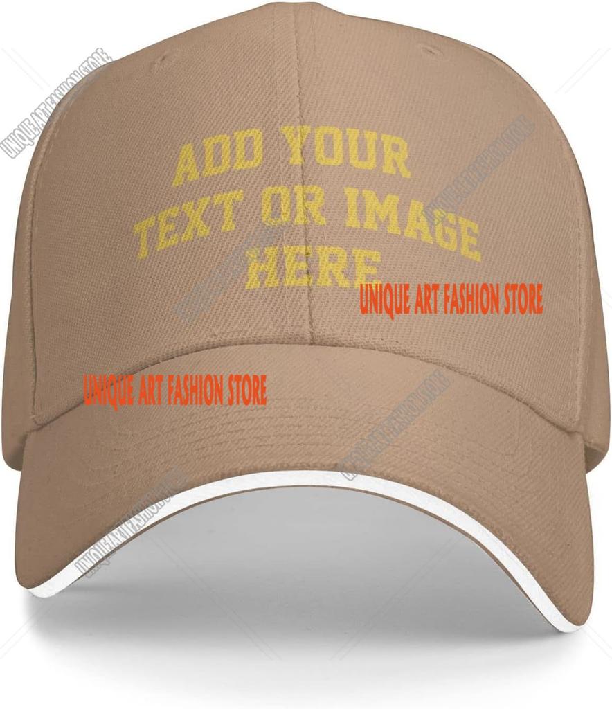 Custom DIY Logo Hats Add PhotosLogoText to Design Your Personalized Baseball Cap for Men Women Adjustable