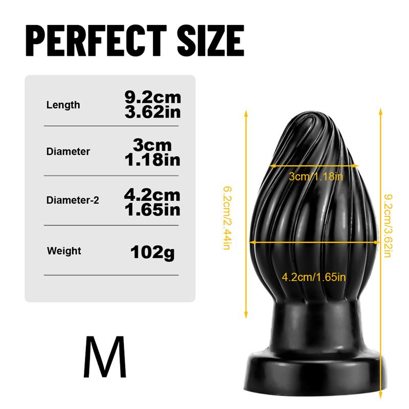 Black Threaded Butt Plug Masturbation Stick Backyard Butt Plug Sex Toys Backyard Butt Plug