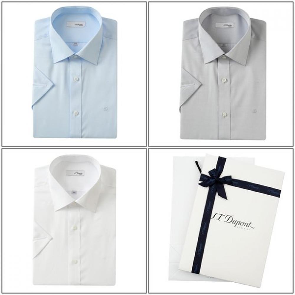 S.t. Dupont Men S High Quality 120S Cotton Blend Solid Short Sleeve Slim Fit Sh 1)SE5MM301BU/95