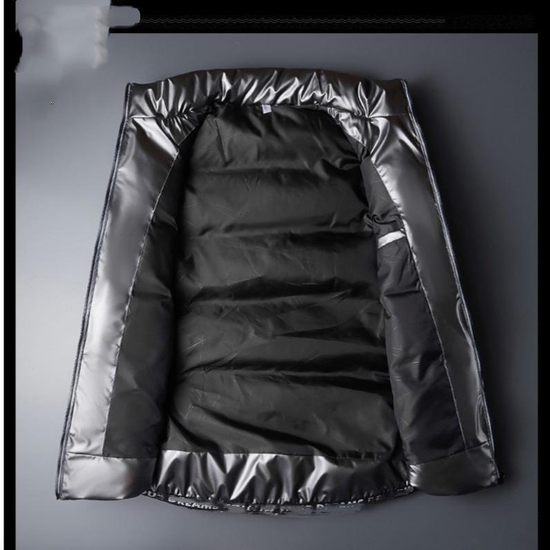 Vest Men's Autumn and Winter Down Cotton Tide Sleeveless Men's Glossy Vest Cotton Casual Large Size Waistcoat Thick Warm Jacket