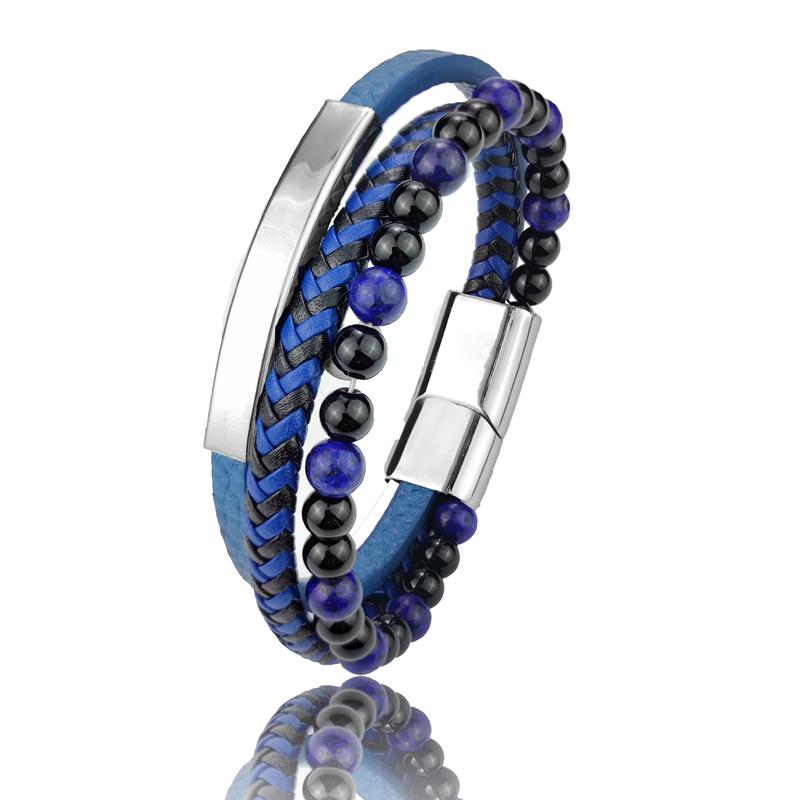 High Quality Luxury Accessories Bracelet Men's Fashion Gift Black Genuine Leather Bracelets DIY Combination Wild Handsome Gift
