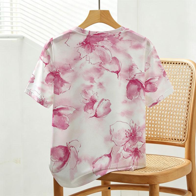 Women's Floral Short Sleeve Top Soft, Breathable, Versatile for Daily Wear & Weekend Getaways