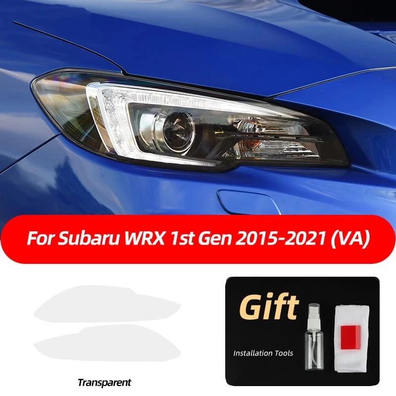 2 Pcs Car Headlight Protective Film Front Light Transparent Smoked Black TPU Sticker For Subaru WRX VA 2015- STI Accessories