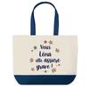Shopping Bag - PLANETEE - Léna - Blue Background - Cotton 40x45 Cm - Made In France