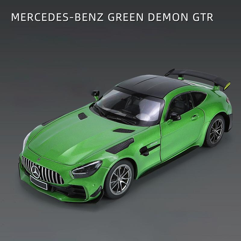 1/18 Mercedes-Benz GTR Demon aliaj turnat sub presiune jucărie mașină model sunet și lumină copii jucării de colecție cadou de ziua de naștere