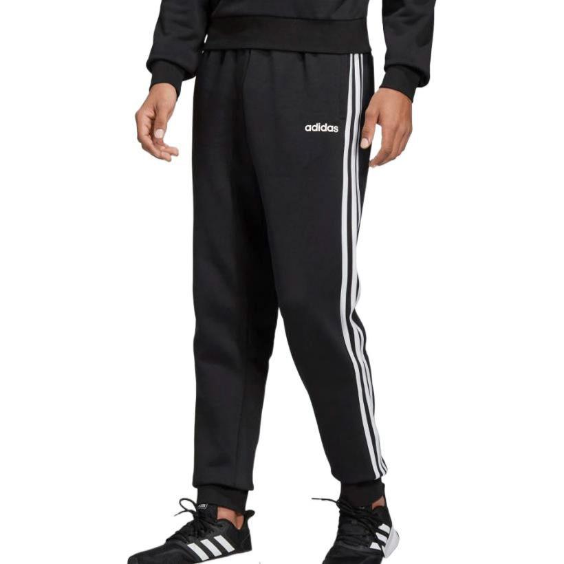 Adidas E 3S T Pnt FL Retro Sports Side 3 Pack Patterned Fleece Knitted Sweatpants Men's Black DQ3095