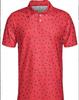 Cool Tropical Print Short Sleeve Polo, Unique Sasquatch & Flamingo Pattern