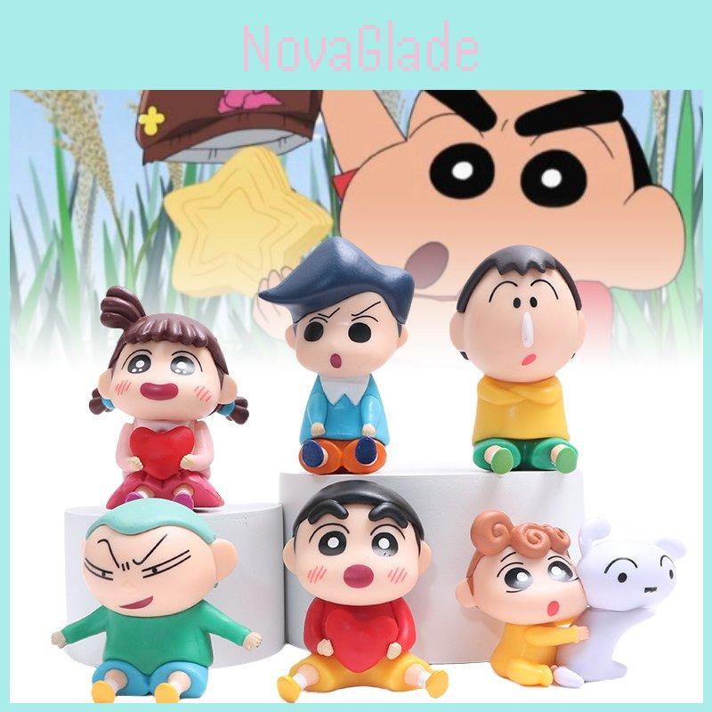 Adorable Pvc Sitting Crayon Shinchan Figure Collection With 6 Unique Designs