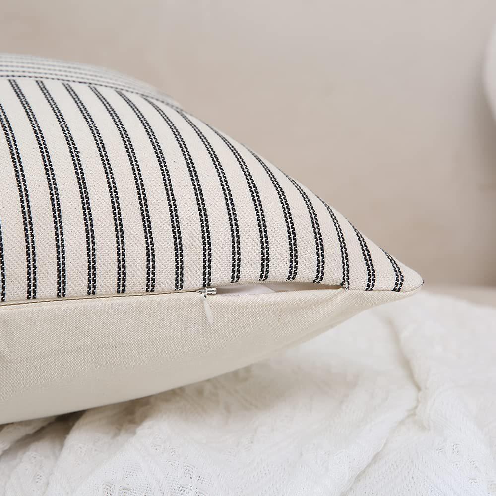 1pc thick striped pillowcase cotton linen geometric cushion cover 45*45 50*50 simple throw pillow cover for sofa livingroom