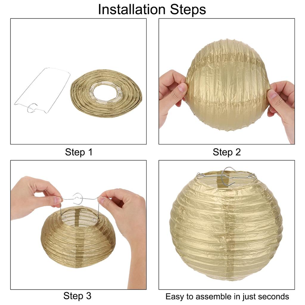 Uxcell 6 Dark Purple Paper Lanterns Hanging Round Paper Lantern Lamp, 10-inch, for Christmas, Home Decoration, and Party Decorations