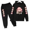 Kinder Mode Kapuzenpullover Junge Mädchen Kleinkind Pullover 3-12 Jahre Anime Niedliches Mädchen Druck Kleidung Lässiges Oberteil + Hose 2-teiliges Set Sportanzug