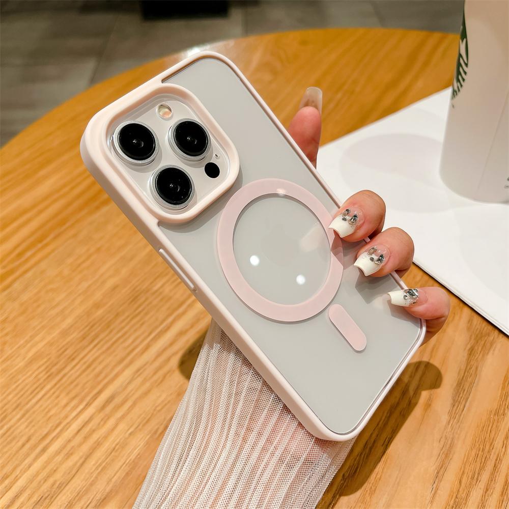 Luxury Transparent Magnetic Phone Case for iPhone 15 14 12 11 13 Pro Max Mini X XS XR 7 8 Plus for Magsafe Charge Acrylic Cover