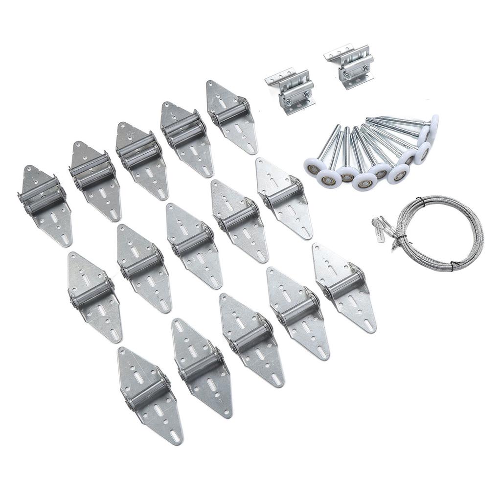 16 18x7 Garagentor-Beschlagset Garagentor-Scharnier Nylonrolle Obere Winkel mit 2650mm Kabel