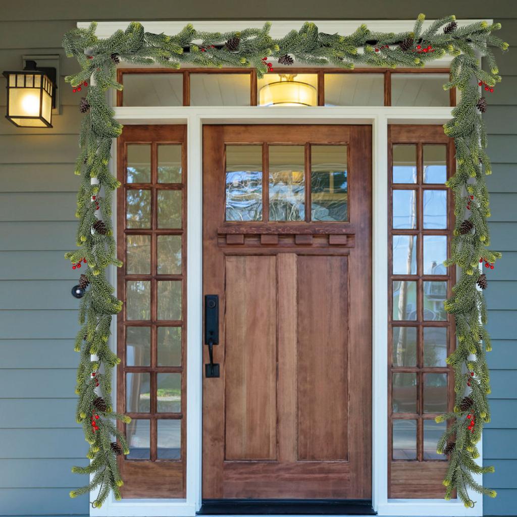 1.8-meter Christmas Vine Simulation Green Plants Red Fruit Vine Wall Hanging Home Decoration