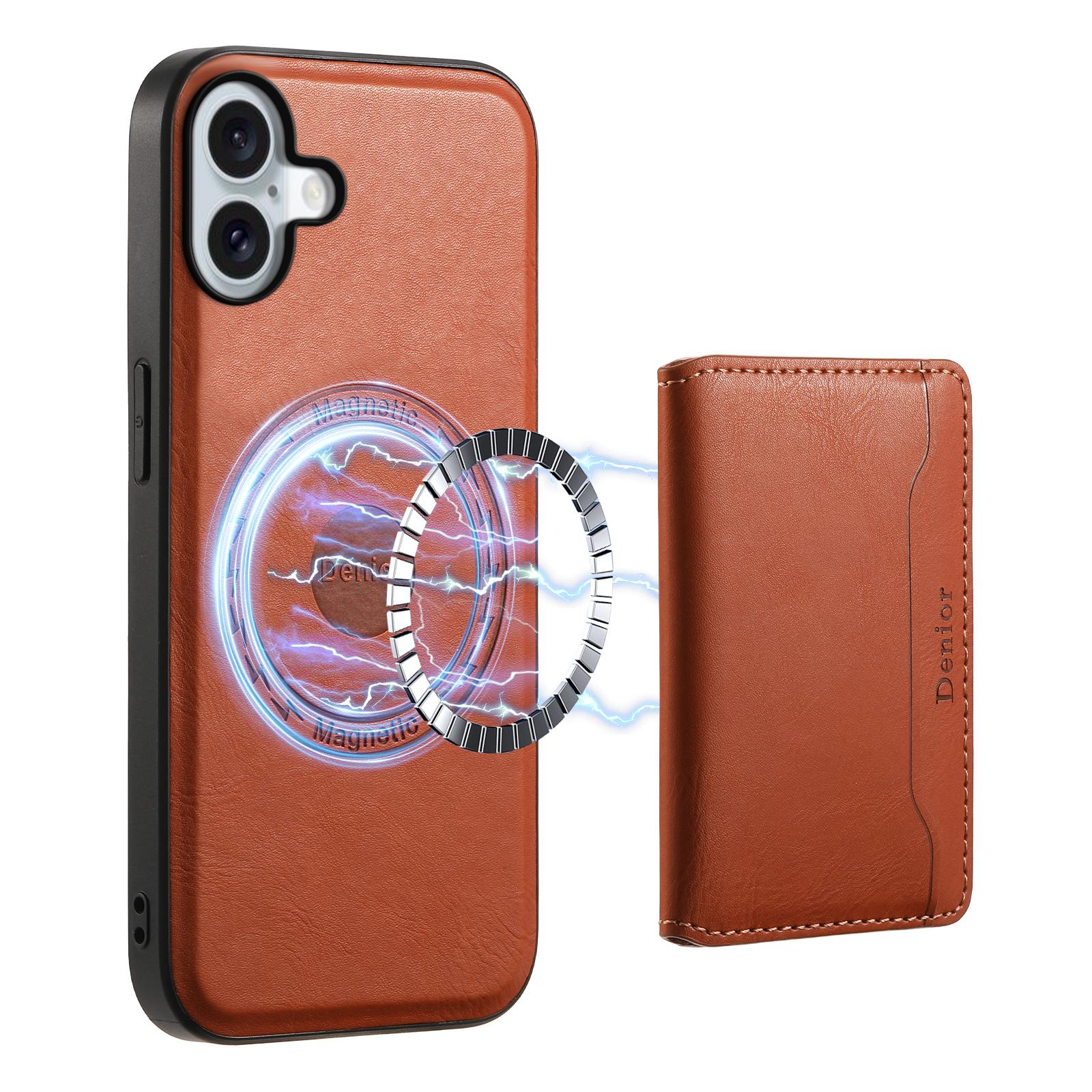 

Чохол DENIOR D12 для iPhone 16, сумісний із накладкою Magsafe PU+TPU+PC Phone Cover