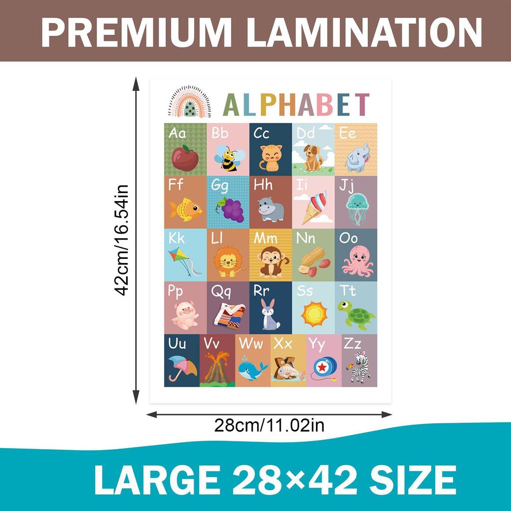 Educational Poster Early Learning Poster Interactive Boho Style Board Charts Set For Girl Preschoolers Home Travel Home Playtime