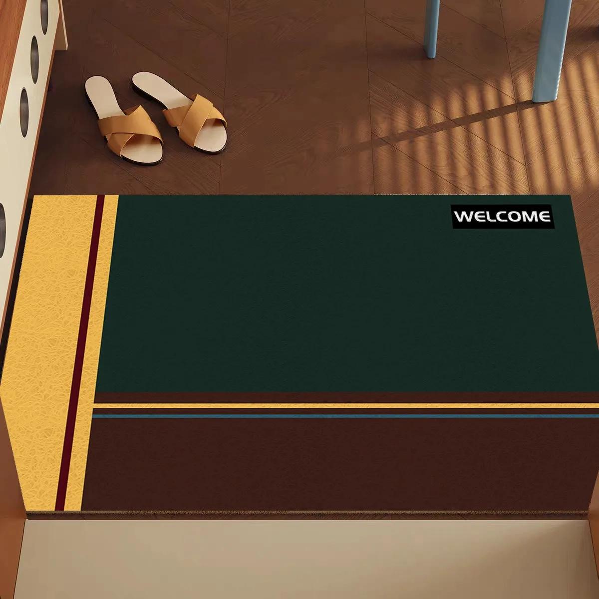 Modern Minimalist Silk Ring Floor Mat Home Entrance Door Mat Dirt Resistant Wear Resistant Anti Slip Mat 40x60cm