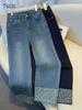 2025 Woodpecker Women's Narrow Leg Cropped Cigarette Jeans with Rolled Hem and Turn-Up Design