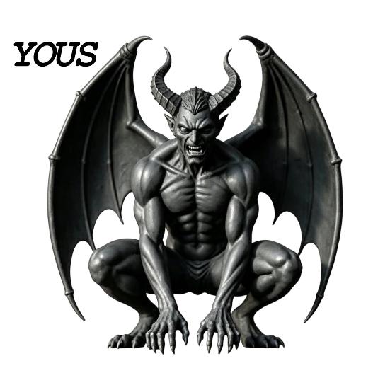 Retro-Stil Statue Gargoyle Figur, Mittelalterliche Dunkle Geflügelte Statue, Harz Gotisch Mystisch Böser Geist Beschützer Horn Dämon Ornament für Büro