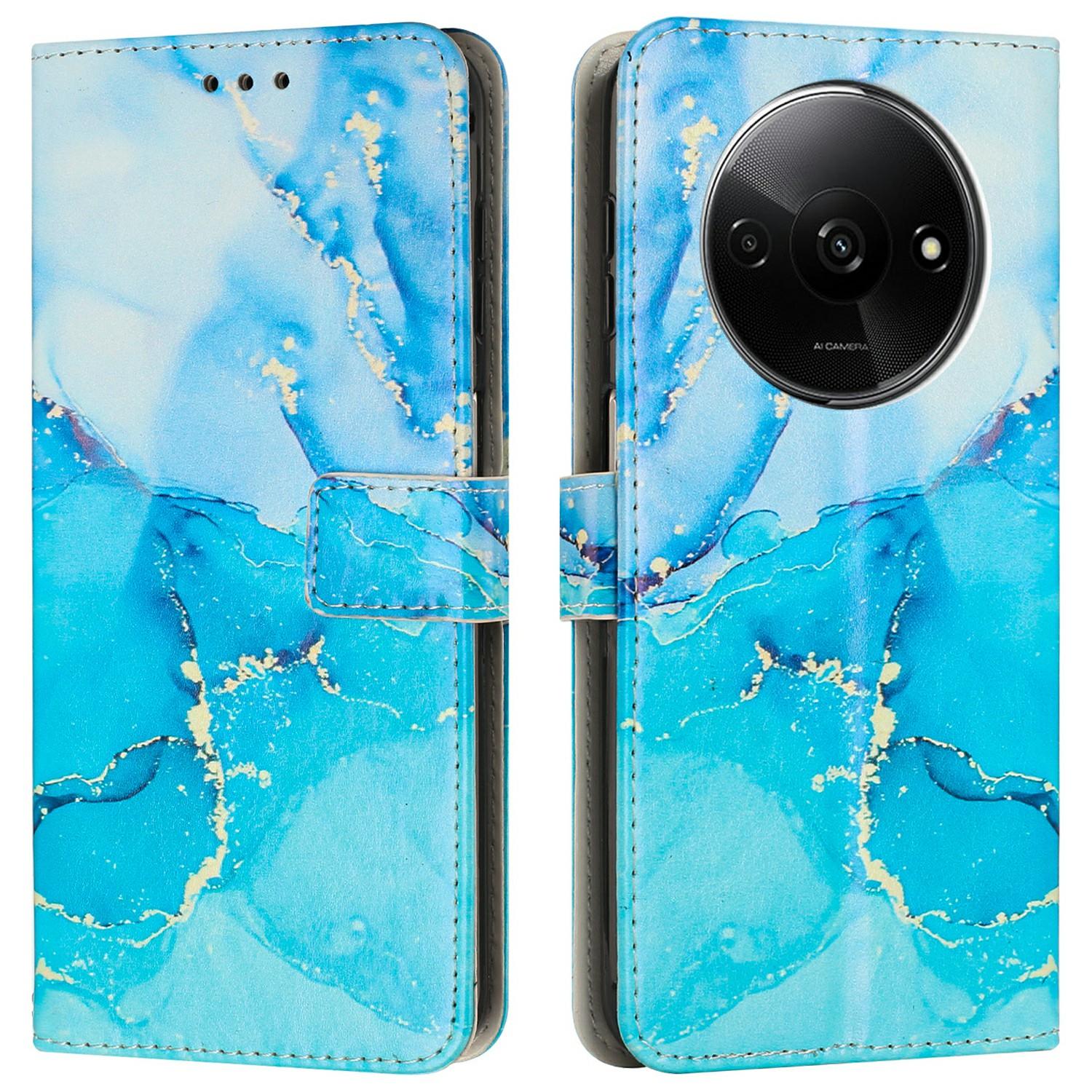 

Stand Case for Xiaomi Redmi A3 4G/A3x 4G /Poco C61 4G Marble Pattern PU Leather Wallet Phone Cover B