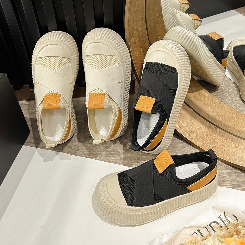 Spring and Summer Women's Fly-woven Breathable Little White Shoes, Female Tide Students Thick-soled Muffin Shoes, Casual Board Shoes